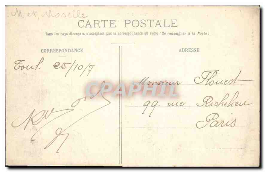 Le Mont St-Michel et la Côte Barine — Toul Illustré, éditeur Petrou, Toul — Verso