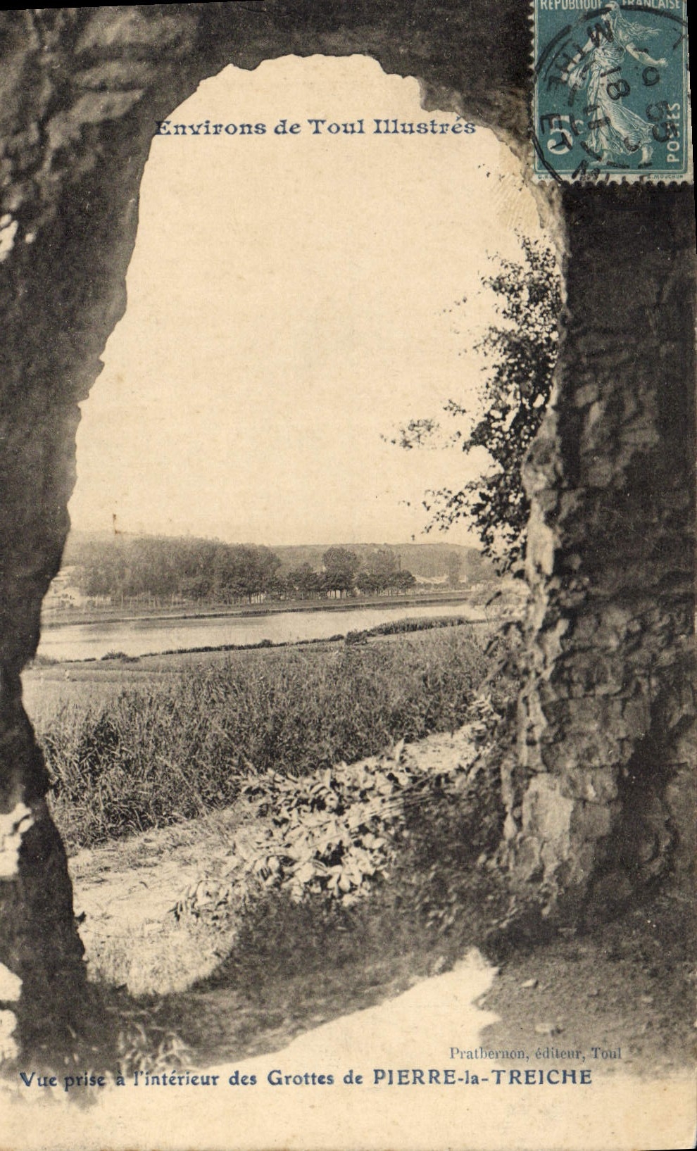 Vue prise à l'intérieur des Grottes de Pierre-la-Treiche — Environs de Toul illustrés — Prathernon, éditeur, Toul