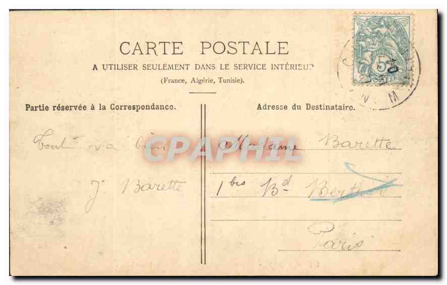CPA Nancy Vue generale prise de l'Hotel de Ville  — Verso
