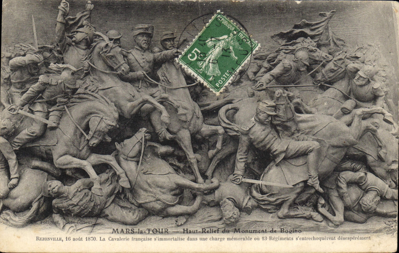 Mars-la-Tour — Haut-Relief du Monument de Bogino — éditeur Foliguet, n° de série 54