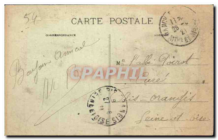 CPA Nancy Place Carriere Le Palais du Gouvernement L'Eglise Saint Epevre  — Rückseite