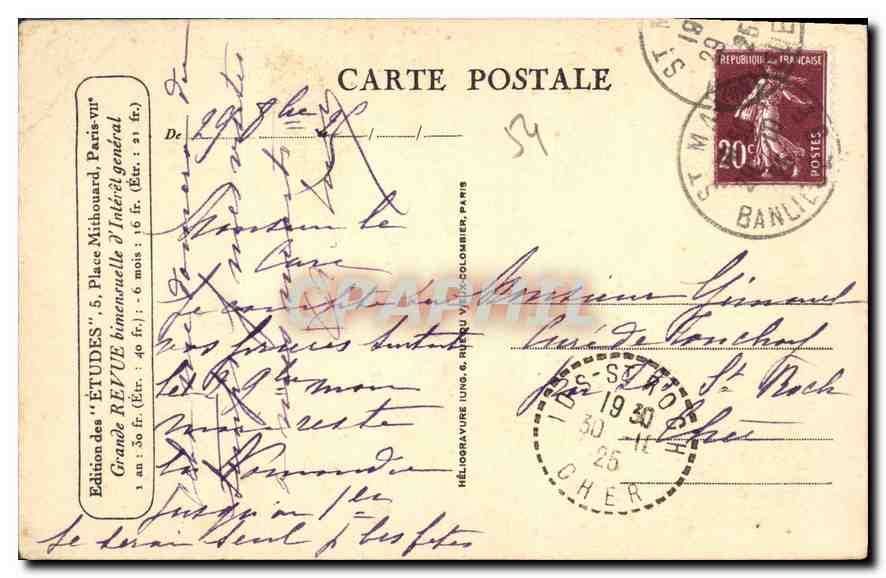 Cathédrale Saint-Étienne — Toul — Édition des 'Études', 5, Place Saint-François-Xavier, Paris — Rückseite