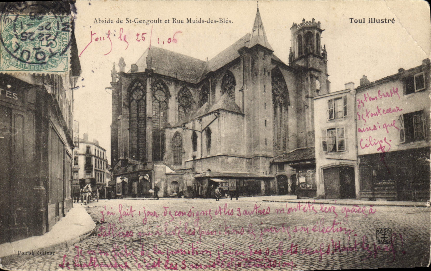 CPA Abside de St Gengoult et Rue Muids des Bles Toul Illustre 