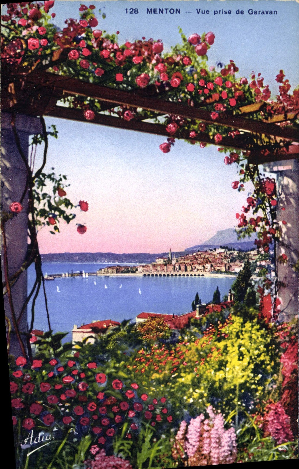 CPA Menton Vue prise de Garavan 
