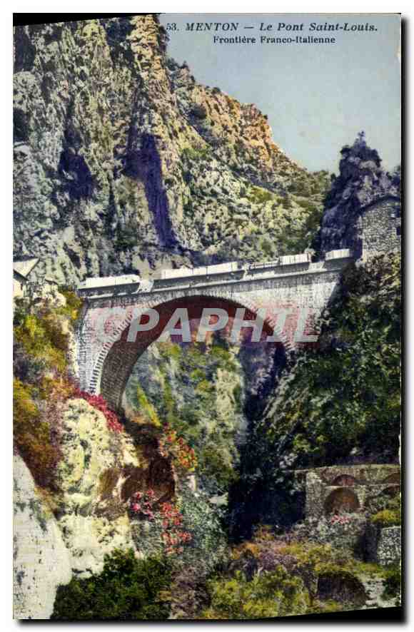 CPA Menton Le Pont Saint Louis Frontiere Franco Italienne 