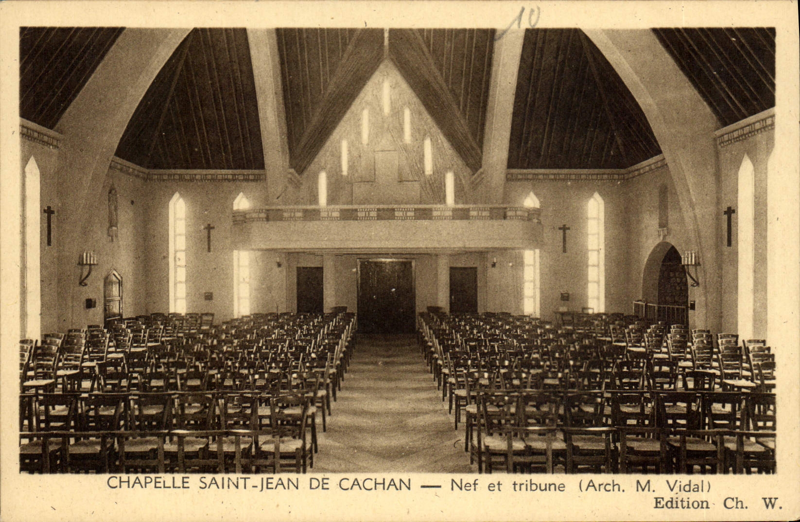 CPA Chapelle Saint Jean de Cachan Nef et tribune 