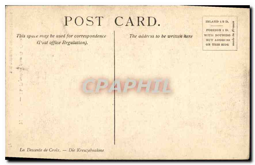 CPA Thepolo The Deposition from the Cross  — Rückseite