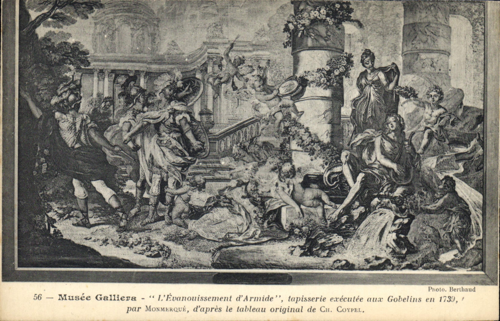 Musée Gallicera — L'Évanouissement d'Armide — tapisserie de Monmerqué d'après le tableau de Ch. Coypel, exécutée aux Gobelins en 1739