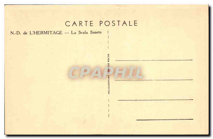 CPA ND de l'Hermitage La Scala Saneta  — Rückseite