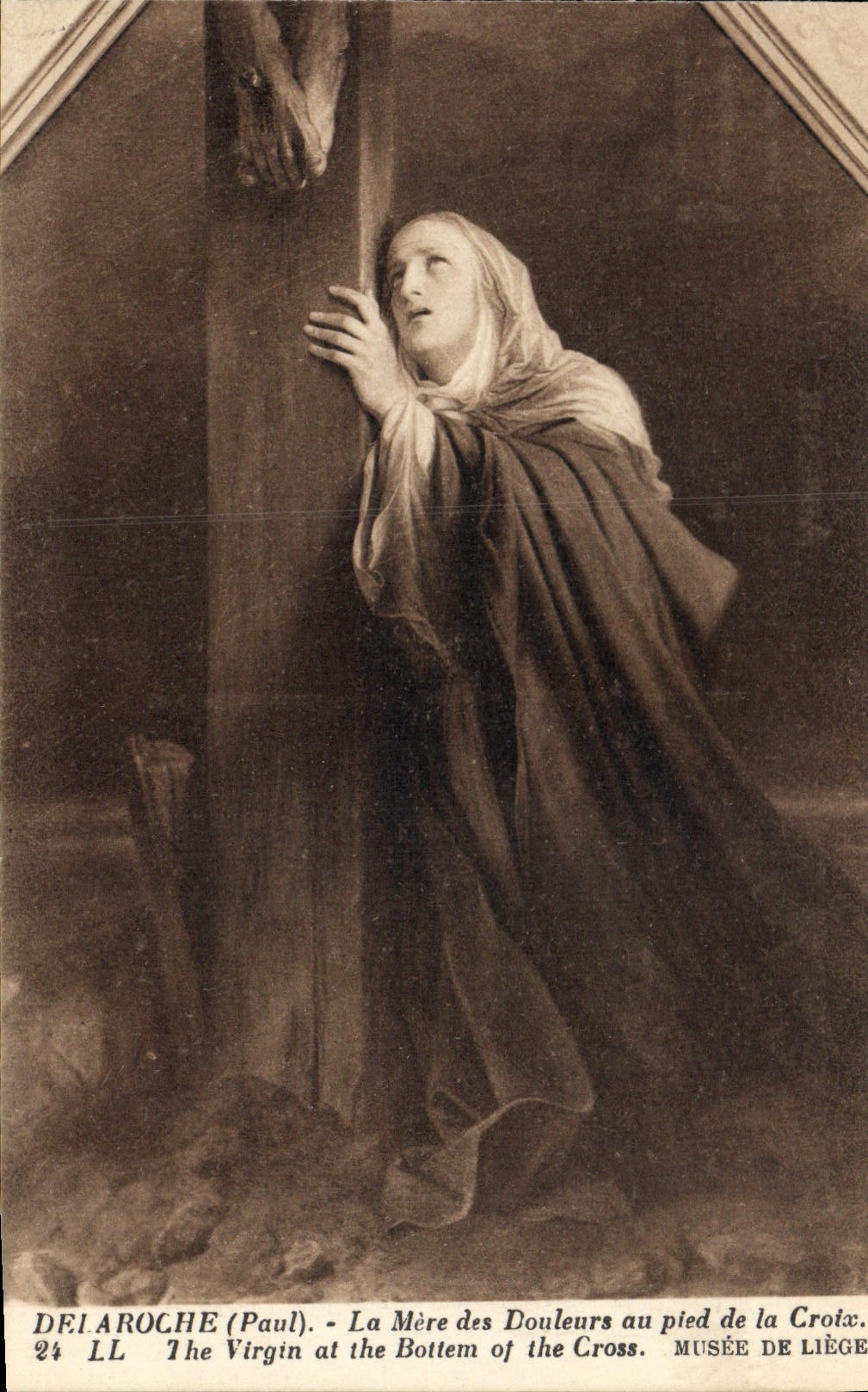 CPA Delaroche Paul La Mere des Douleurs au pied de la Croix Musee de Liege 