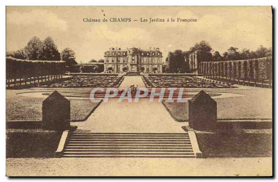 CPA Chateau de Champs Les Jardins a la Francaise 