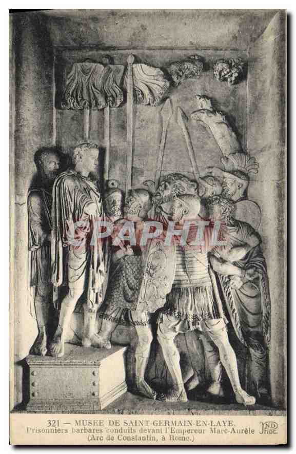 Musee de Saint-Germain-en-Laye — Prisonniers barbares conduits devant l'Empereur Marc-Aurèle (Arc de Constantin, à Rome) — Neurdein Frères, Paris-Corbeil, n° 321