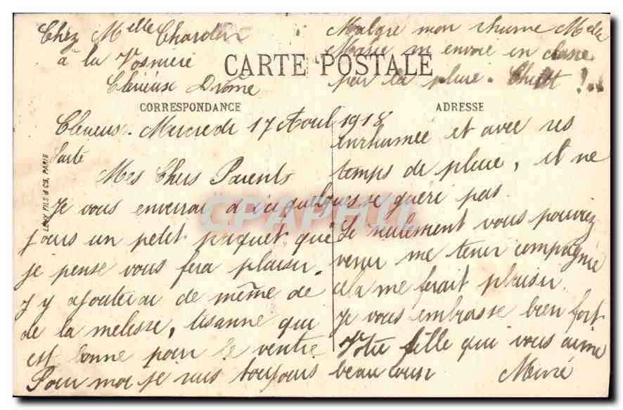 CPA Foret de Lente Entree de la Grotte du Brudour  — Rückseite