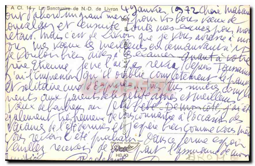 CPA Le Sanctuaire de ND de Lyon  — Verso