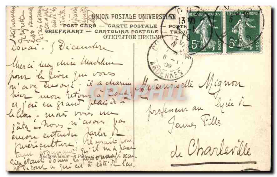 CPA Crayer Portrait d'un jeune Garcon  — Verso