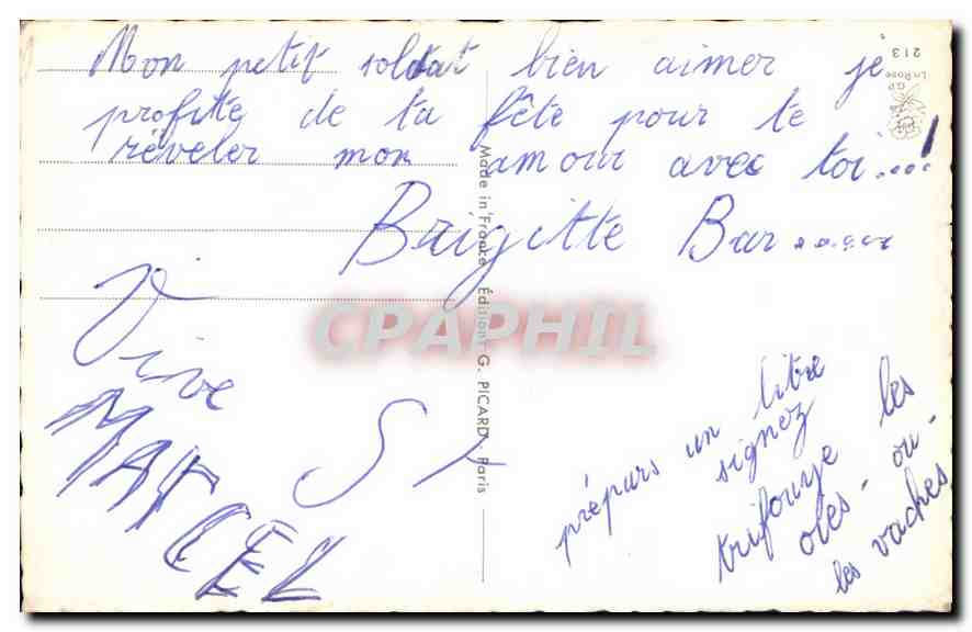 Couple militaire et civile — Tchin-Tchin — éditeur G. Picard, n°213 — Verso