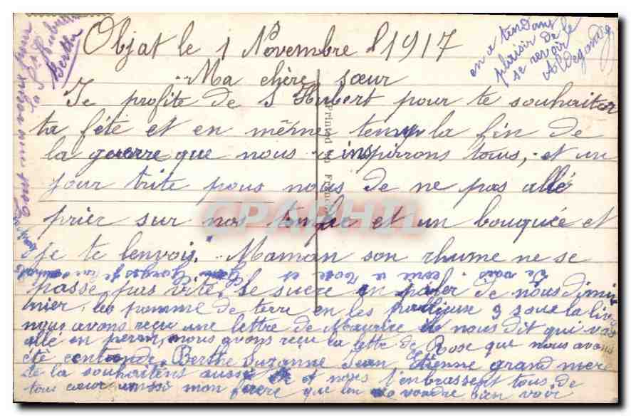 CPA Ces fleurs et mon souvenir Fleurs — Rückseite