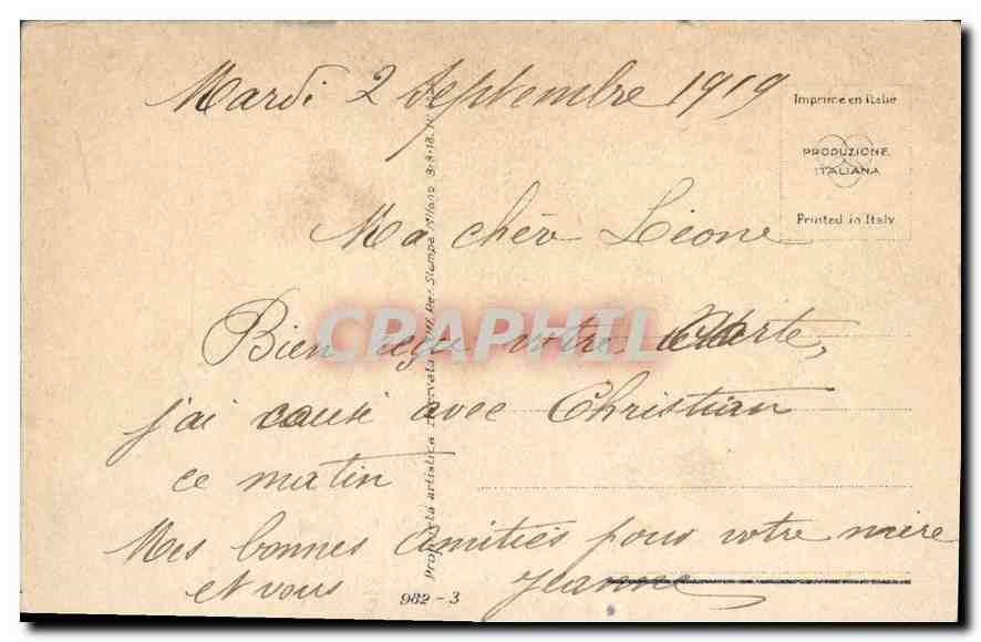 CPA Femme Colombo — Verso