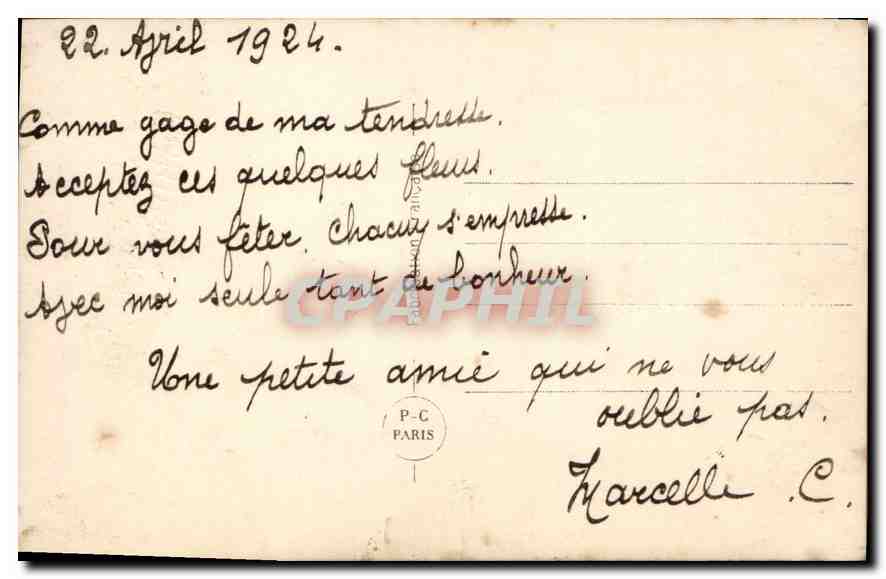 CPA Bonne Fete Fleurs — Rückseite