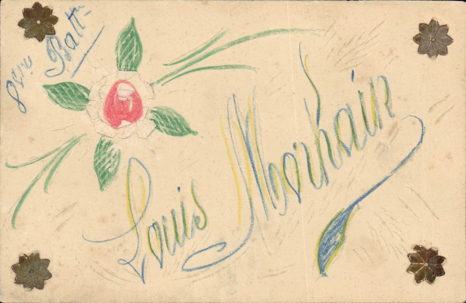 Fleur — décoration manuscrite — Louis Moorhain - Recto