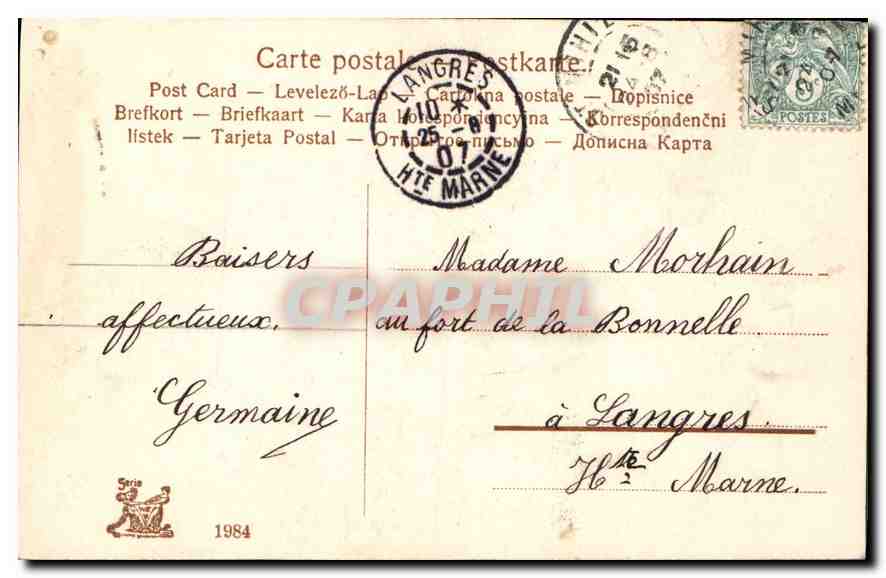 CPA Bonne Fete Femme Fleurs — Verso
