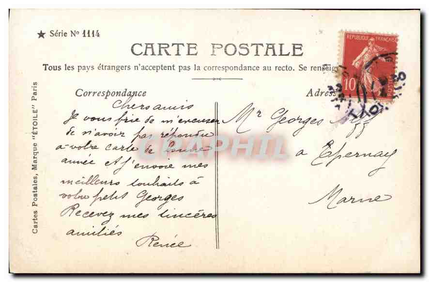 CPA Heureux Anniversaire Enfant — Rückseite
