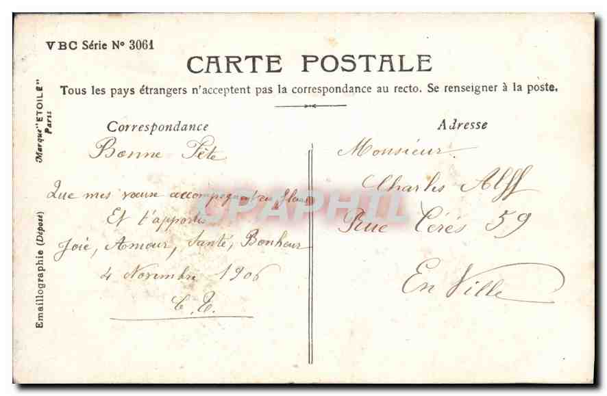 CPA Femme — Rückseite