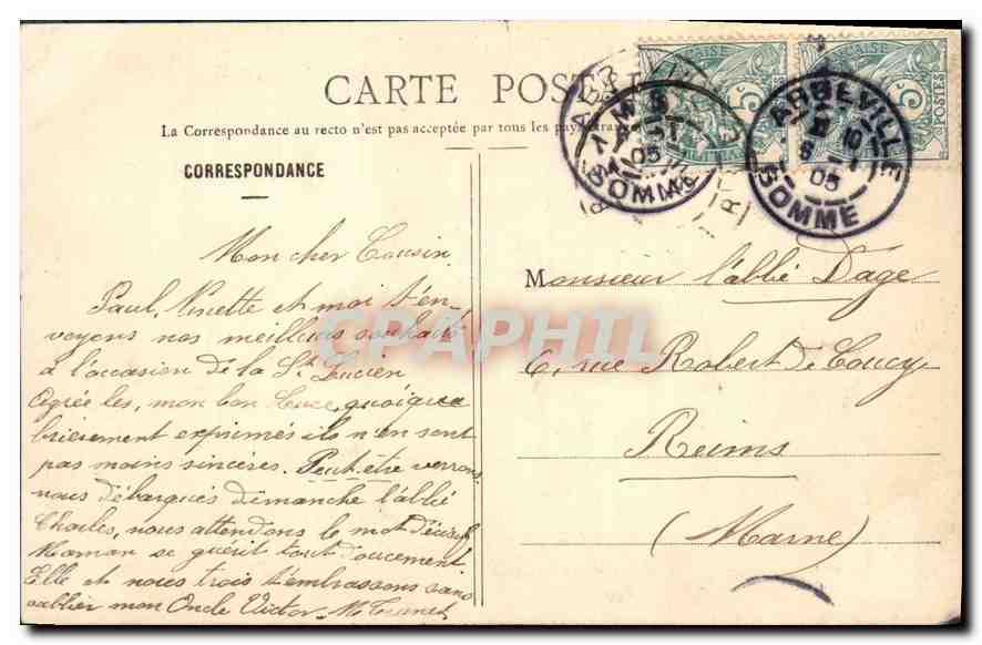 CPA Bonne Fete Enfant — Verso