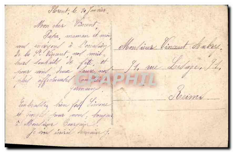 Femme en fleurs — Bonne Fête — Dales, n° 158 — Verso