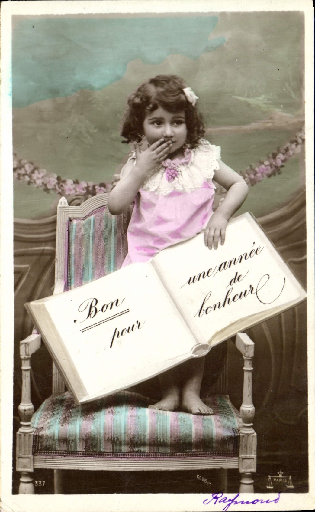 CPA Bon pour une annee de bonheur Enfant