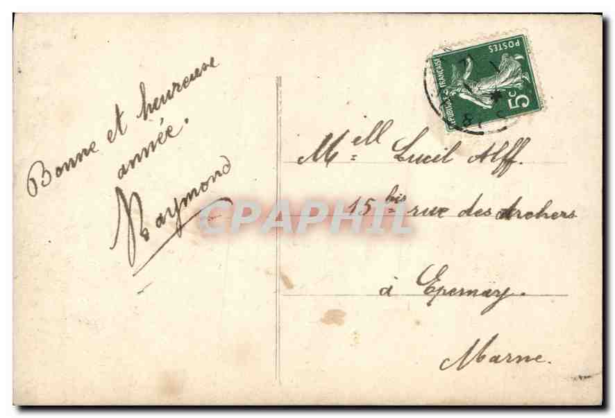 Petite fille en tenue de marin — Bonne Année — ALLYS n°615 — Reverso