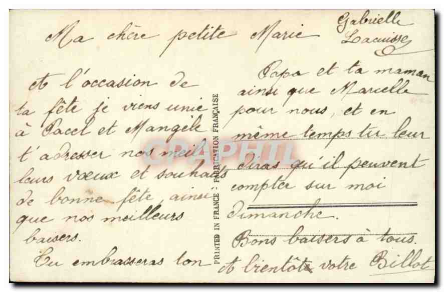 CPA Bonne Fete Femme — Verso