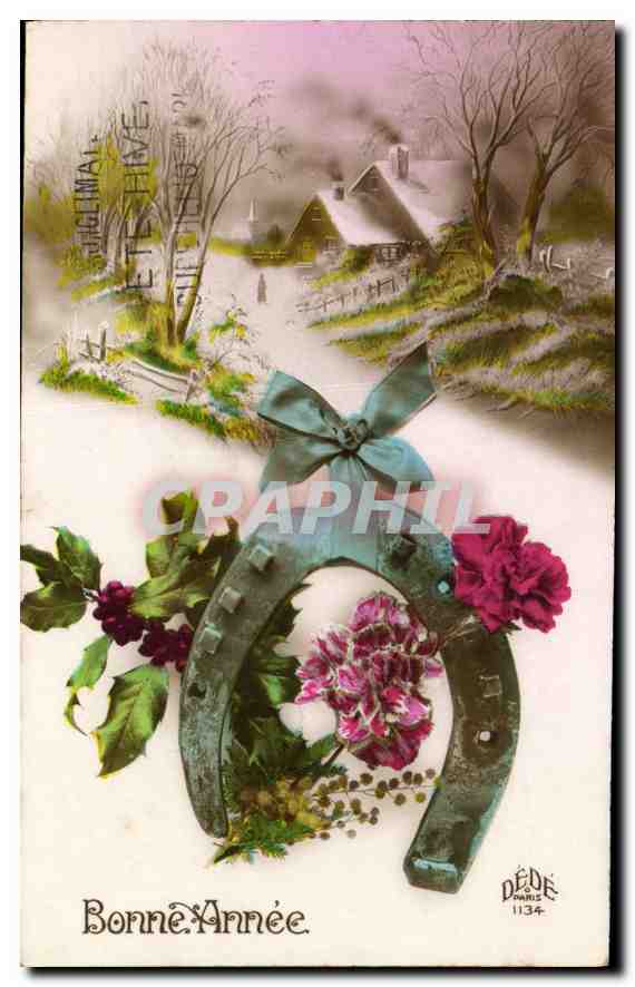 CPA Bonne Annee Fleurs