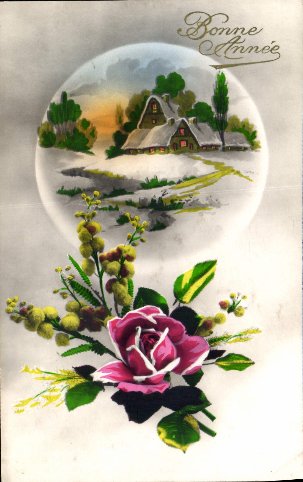 CPA Bonne Annee Fleurs