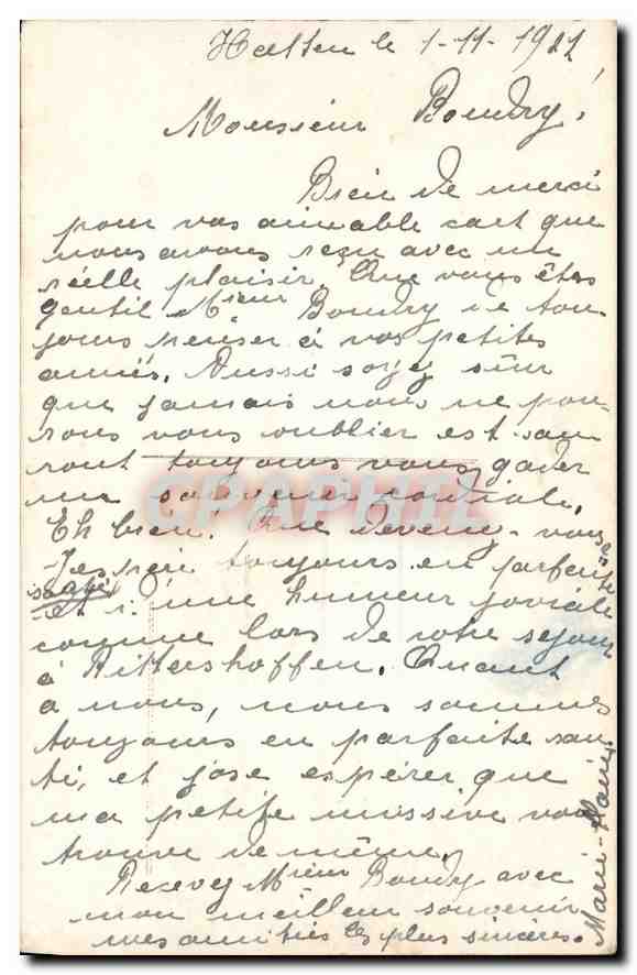 CPA Fleurs Souvenir — Verso