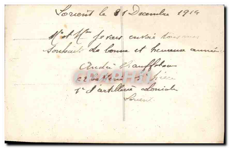 CPA Heureuse Annee homme — Rückseite