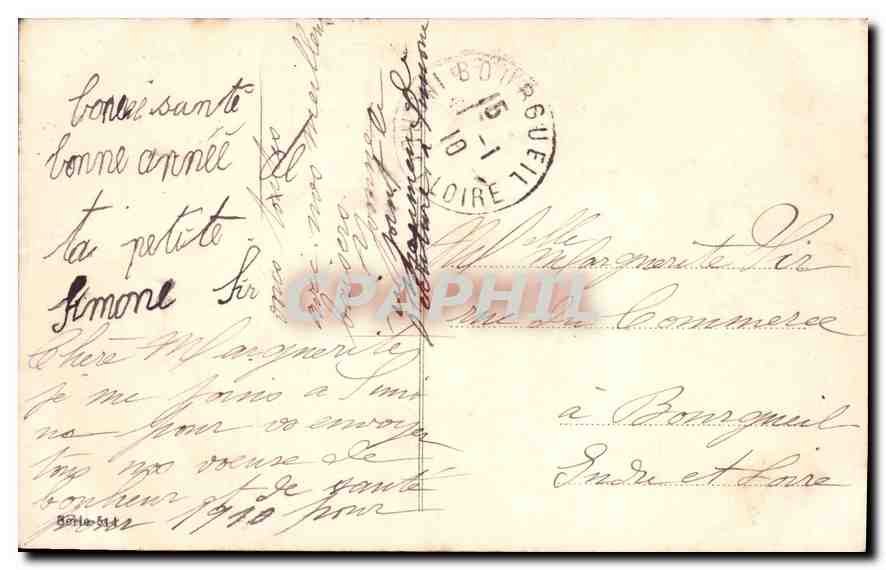 CPA Bonne Annee Femme Enfant — Rückseite