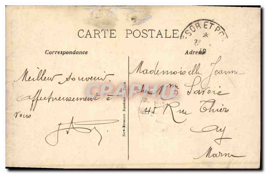 CPA Bon Souvenir Fleurs — Verso