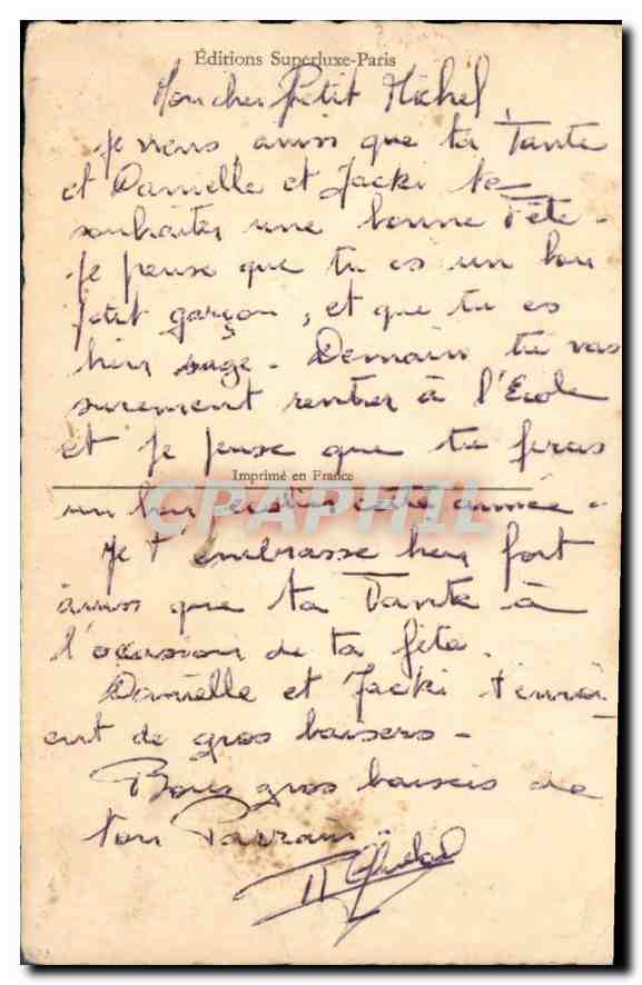 CPA Bonne Fete Enfants — Rückseite