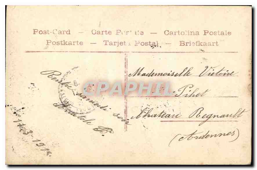 CPA Un Baiser Homme Mezieres Velo cycle — Verso