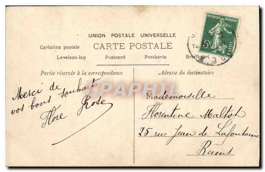CPA Femme John Laurent Papillon — Verso