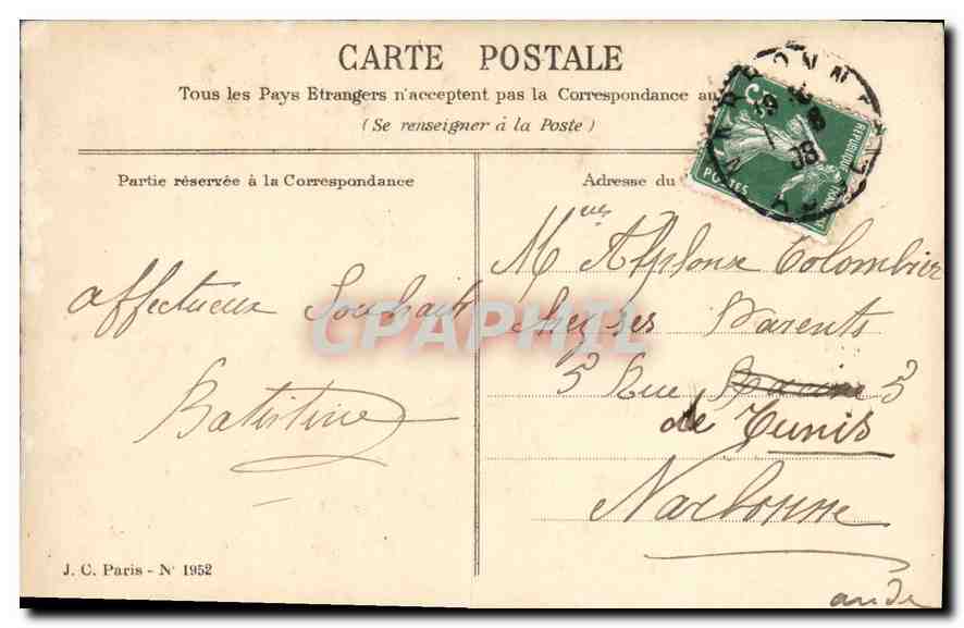 CPA Bonne Fete Enfant Colombes — Back