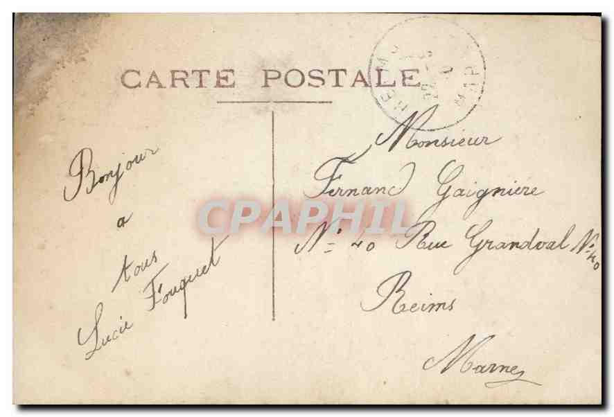 CPA Souvenir Femme Moulin a vent — Verso