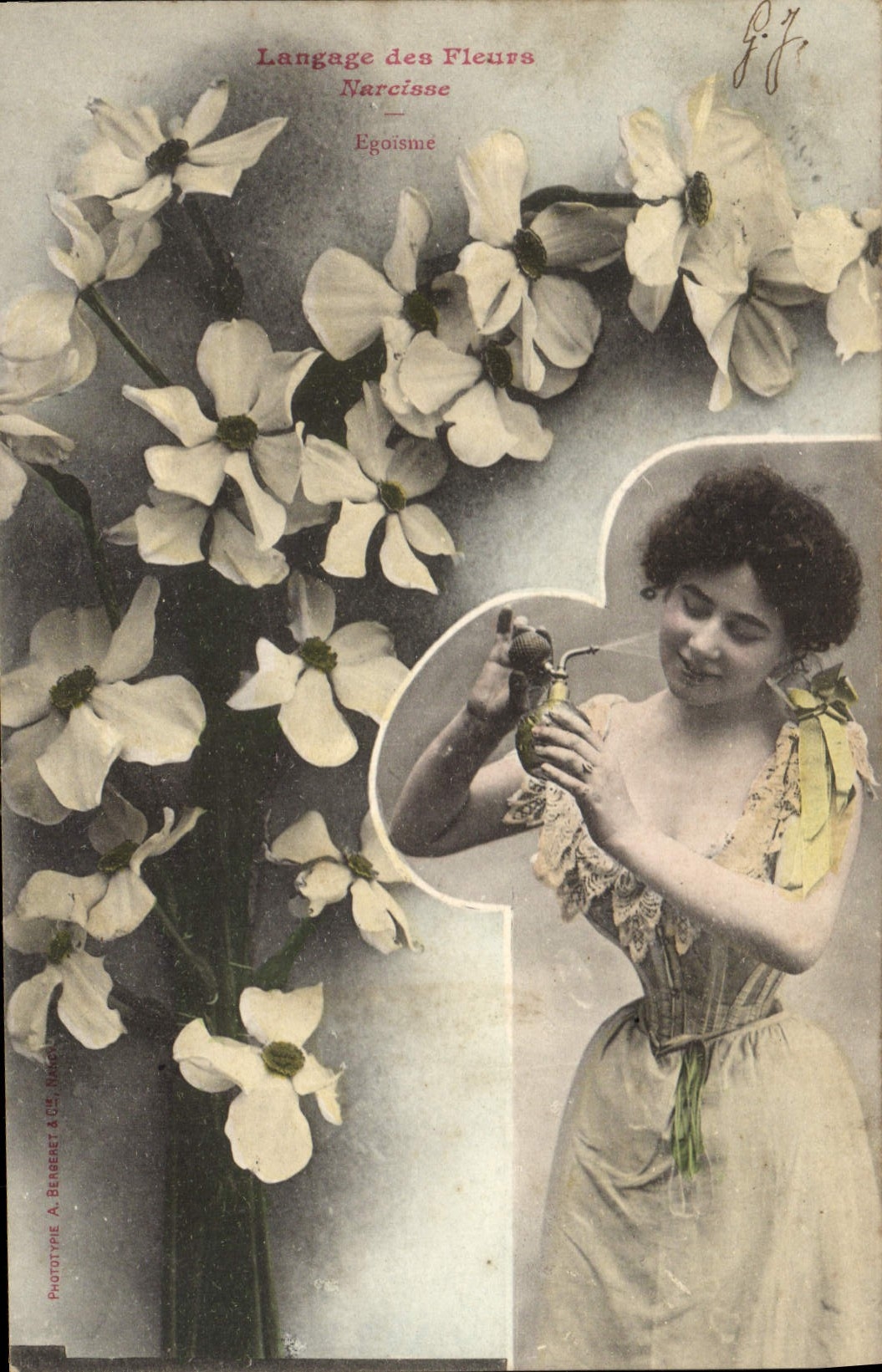 Langage des Fleurs — Narcisse — Egoïsme — Prototype A. Berberet & Cie, Nantes