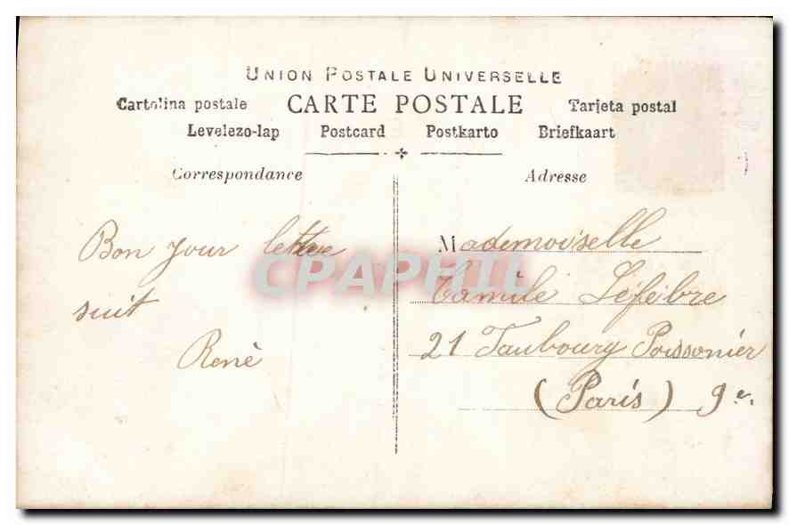 CPA Femme — Verso