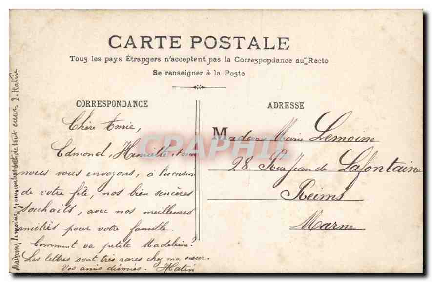 CPA Bonne Fete Enfant — Rückseite