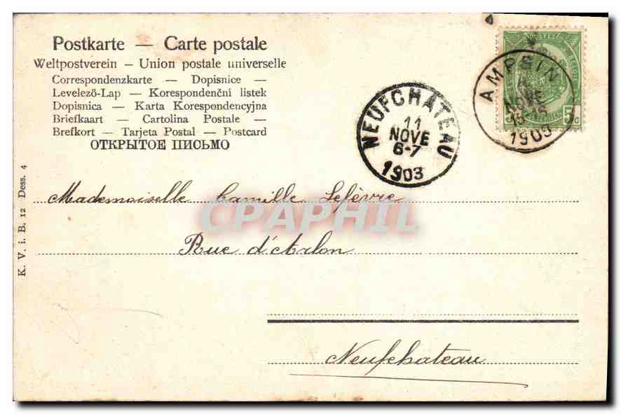 Cavallo e cavaliere — ferro di cavallo — editore Neufchâteau, n°4 — Verso