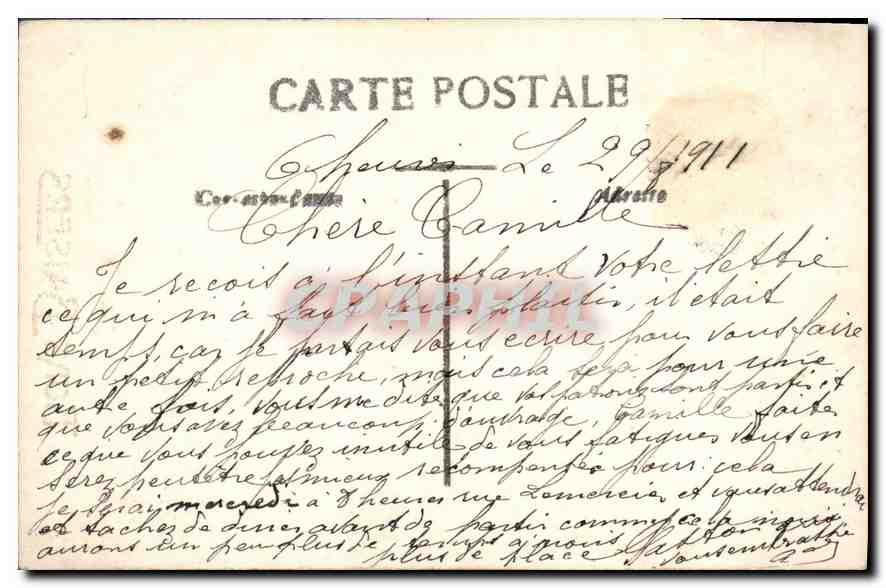 CPA Bons Baisers Homme Fleurs — Verso