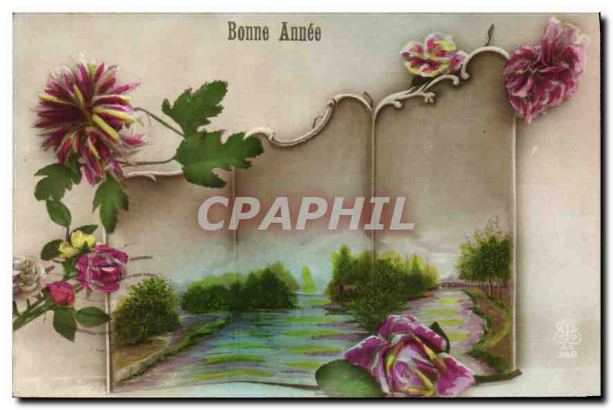 CPA Bonne Annee Fleurs