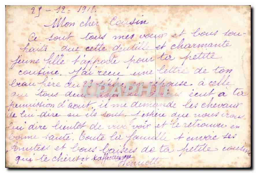 CPA Bonne Annee Femme — Rückseite